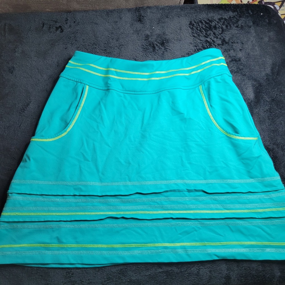 Title Nine Teal Athletic Skirt XS Pockets Performance Golf Tennis Diamalete